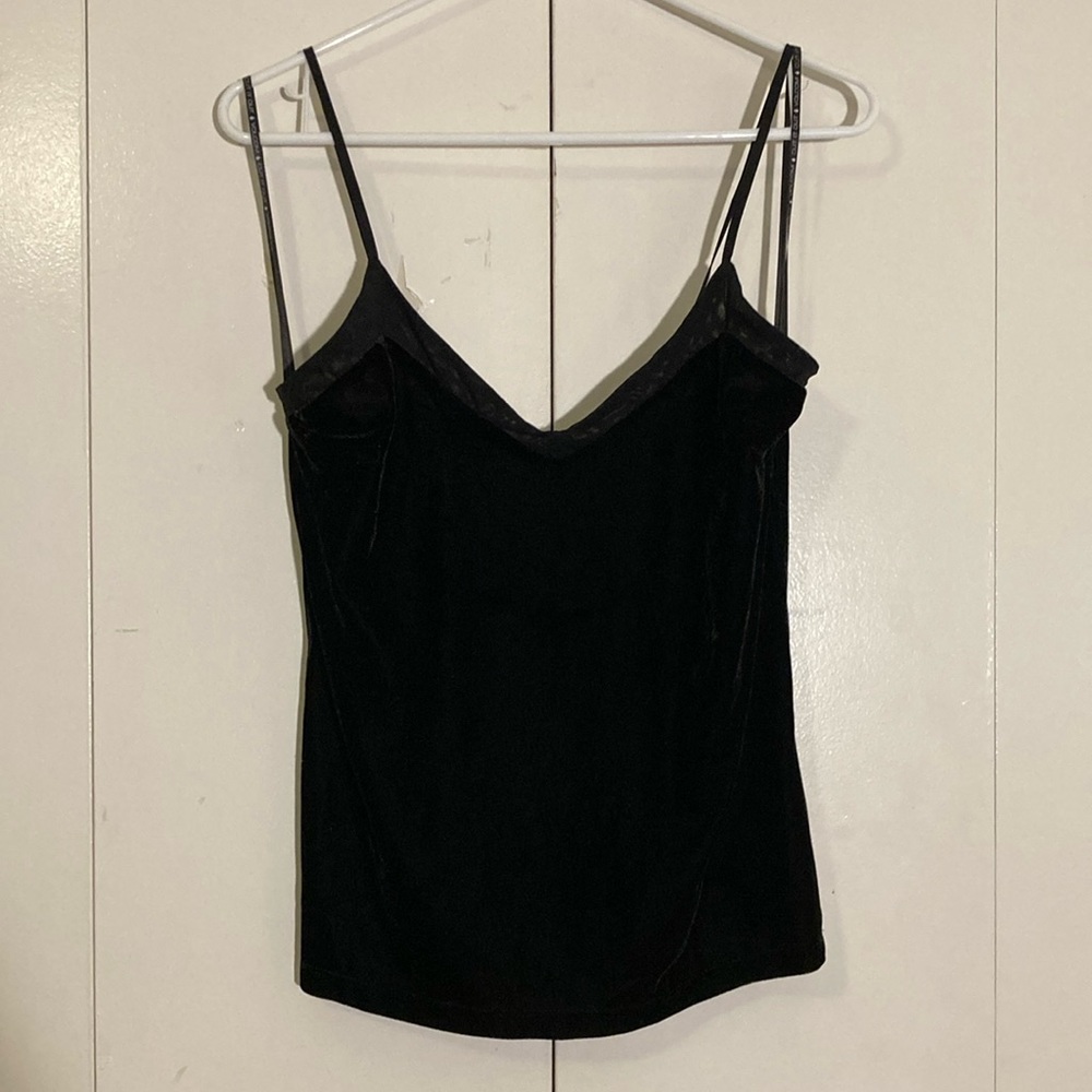 Volcom velvet spaghetti strap tank black S